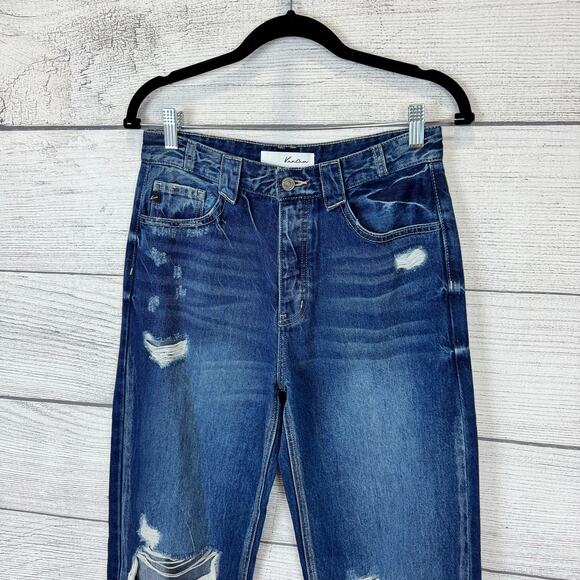 Kancan Women's Boho Distressed Jules Ultra High Rise 90's Flare Jeans Size 26 - Picture 2 of 8